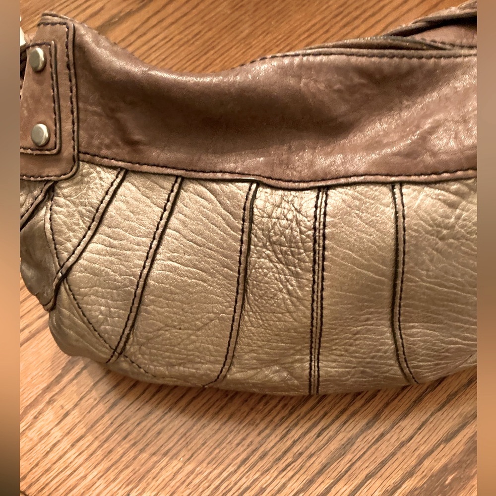 FOSSIL GOLD Fifty Four gold and brown leather bag